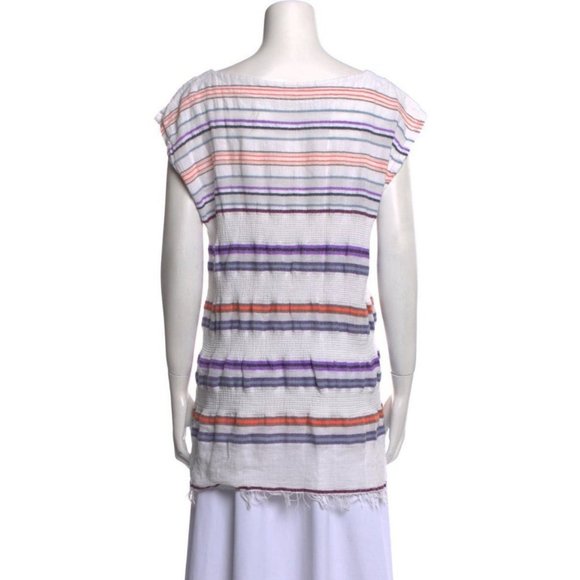 Lemlem Striped Boho Gauzy Tunic Dress Caftan Swim Cover Lightweight sz S $295 - Picture 3 of 9